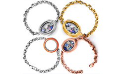 2015 new style stainless steel owl locket bracelet