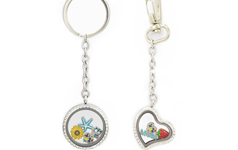 New style fashion stainless steel living locket keychain