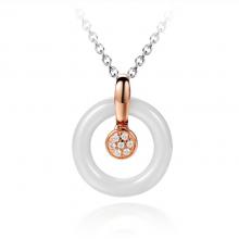 Ceramic pendants high quality nano ceramic stainless steel circle necklace