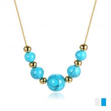 Stianless steel jewelry women turquoise necklace