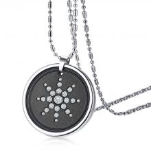 Stianless steel jewelry lava stone pendant necklace