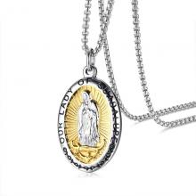 Stianless steel jewelry Virgin Mary pendant necklace