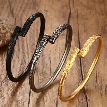 Stainless steel jewelry golden cudgel bracelet