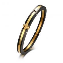 Stainless steel jewelry black gold bracelet