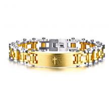 Stainless steel jewelry men laser cross bracelet