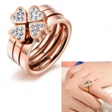 Stainless steel ring combine clover women fashion ring