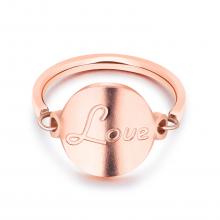 Stainless steel ring  women rose gold love ring