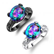 Stainless steel ring women ring with big crystal