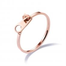 Stainless steel ring female zipper head  index finger rose gold ring