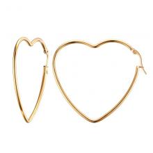 Stainless steel earrings women gold heart earrings