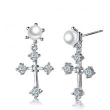 Stainless steel earrings womencross crystals earrings