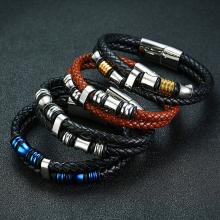 Stainless steel bracelet  leather bracelet