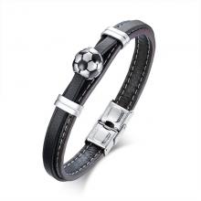 Stainless steel bracelet football leather bracelet