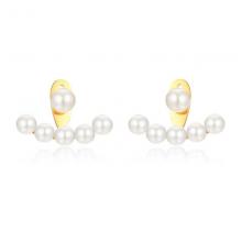 Stainless steel earrings women pearl ear stud